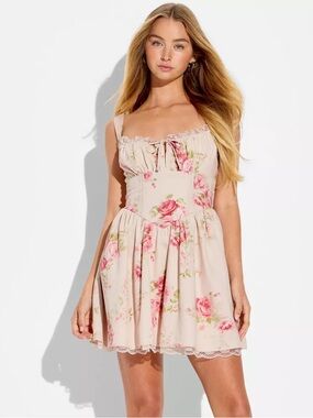 Wild Fable Floral Corset Fit and Flare Mini Dress / Size: Small / Cottagecore